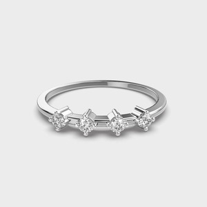 Anillo de Compromiso y Matrimonio de Plata 925 con Cuatro Piedras de Moissanita Cultivada en Laboratorio de 1.50 CTW, Bellamente Chapado en Oro Original - Product Image 5