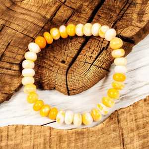 Bracelet élastique fait main de style tendance 2025 en opale orange vibrante 8mm perles de pierres précieuses naturelles cadeau d'anniversaire parfait - Product Image 2