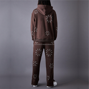 Custom Logo Men Women Fleece Tracksuit Unisex Plain Sports Cotton Jogger Sweat Suit Sweatpants and Hoodie Set - Product Image 4