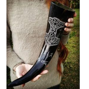 แตรวัวไวกิ้งทำด้วยมือของขวัญเกรดอาหารเป็นมิตรต่อสิ่งแวดล้อมรูปสัตว์และนางฟ้าทำด้วยมือ - Product Image 1