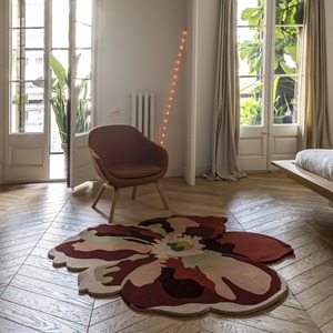 Tapis en laine fait à la main de conception artistique moderne tapis à fleurs abstraites forme irrégulière multicolore taille personnalisée forme libre tapis tufté maison - Product Image 3