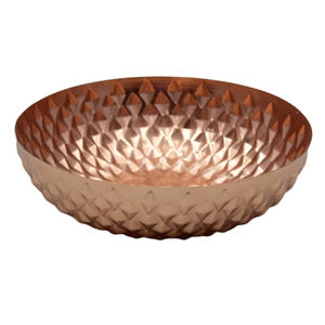 ชุดชามเหล็กทรงกลมชุบนิกเกิลสีเงินลายเพชรชุด2ขนาดเล็กสำหรับร้านอาหาร - Product Image 4