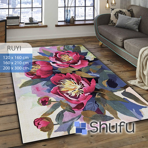 Ensembles de tapis lavables faits à la machine modernes Shufu flanelle douce anti-allergiques anti-dérapant pile moyenne support en caoutchouc thermoplastique - Product Image 3