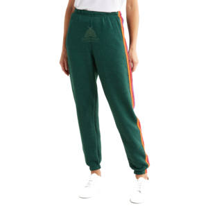 Pantalon de jogging en polaire pour femme, rouge, hiver, avec cordon de serrage personnalisé, style devant plat, décontracté, avec impression de logo superposé et perles - Product Image 1
