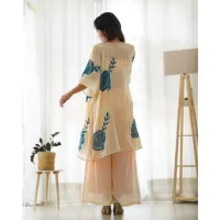 Ensemble Sharara Femme Marron Vintage à Motifs Floraux, Tenue de Soirée Ethnique de Créateur, Respirant en Flanelle, Vente en Gros pour Boutiques