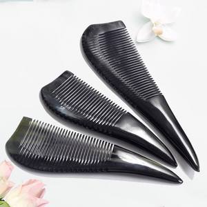 Sheeri fabricant d'artisanat écologique fait à la main moderne véritable corne de buffle antistatique véritable peigne à cheveux à dents larges - Product Image 3