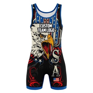 Conjuntos de Camuflaje de Alta Calidad para Levantamiento de Pesas para Adultos, Logotipo Personalizado por Sublimación, Ropa Deportiva Elástica, Singlet de Lucha Libre, Spandex/Poliéster de Secado Rápido - Product Image 1