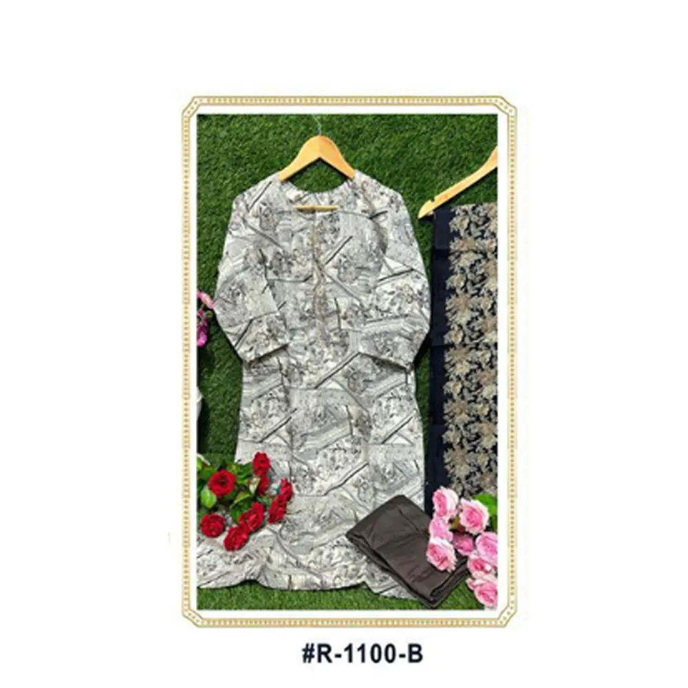 Новейшая коллекция, Тяжелые вышитые модные платья из Китая с молочно-вискозным принтом по лучшей цене