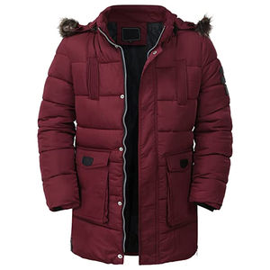 Transpirable Hombres Parka Chaqueta de invierno Venta al por mayor Moda Poliéster Hombres Invierno Capucha Parka Chaquetas Poliéster Nylon Parka Chaqueta - Product Image 1