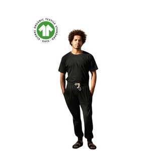 <span class=keywords><strong>Pantaloni</strong></span> da uomo <span class=keywords><strong>pantaloni</strong></span> Jogger in cotone organico Jersey 5.4 oz nero antirughe traspirante <span class=keywords><strong>con</strong></span> polsini a coste tinta unita e a coste - Product Image 6