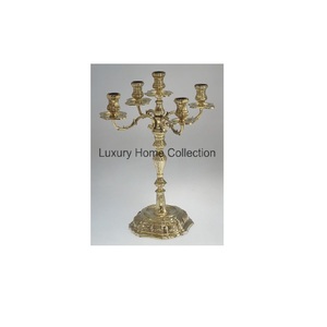 Candelabros decorativos para el hogar y la Iglesia, centro de mesa para boda, candelabro de mesa, diseño forjado, aspecto brillante de Color dorado - Product Image 1