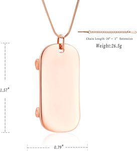 Urna de cremación de acero inoxidable de oro rosa, joyería para cenizas, gorra de béisbol, collar de urna para cenizas de seres queridos, regalo, mujeres, hombres, tamaño personalizado - Product Image 2