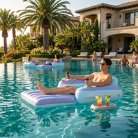 Flotador Inflable Eléctrico con Motor, Balsa de PVC Recargable para Piscina, Silla Relajante Acuática para Resort, Playa o Lago