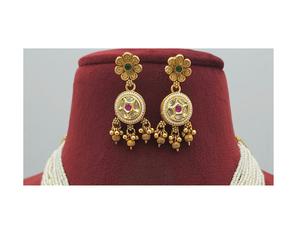 Exclusive Premium Quality <b>Gold</b> Finish New Style Designer <b>Necklace</b> <b>Set</b> With <b>Earrings</b> for Wedding Wear Collection For Women - Product Image 3