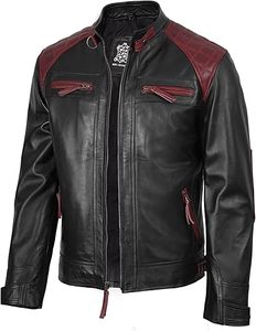 Chaqueta de Cuero GLOBAL EDGE GPG-324 Talla Grande, Colores Personalizados para Hombre, Pliegues Delanteros y Traseros, Transpirable, para Motocicleta, Invierno, Manga Larga, Personalizable - Product Image 4