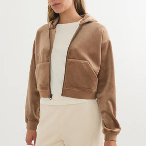 Factory Custom Women Sportswear Apparel Fitness <b>Yoga</b> Polyester Fleece Gym Hooded Jogger Cropped Pullover <b>Sweatshirt</b> Waterproof - Product Image 4