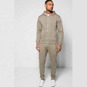 Tenues de jogging de sport de haute qualité, survêtement vierge en coton deux pièces, ensembles de vente en gros personnalisés - Product Image 5