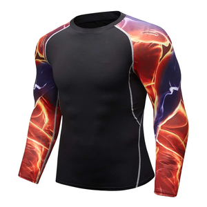 Wholesale Custom Your Own Fashions Logo Sublimation <b>Printed</b> Rashguard Bjj Quick Dry Men MMA Muay Thai Grappling Rash Guard - Product Image 5