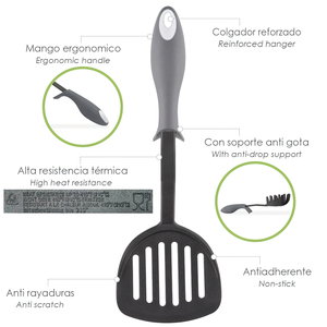 Spatola raschiatrice da cucina in nylon con manico gommato anti-goccia 34,5 x 11 cm. - Product Image 4