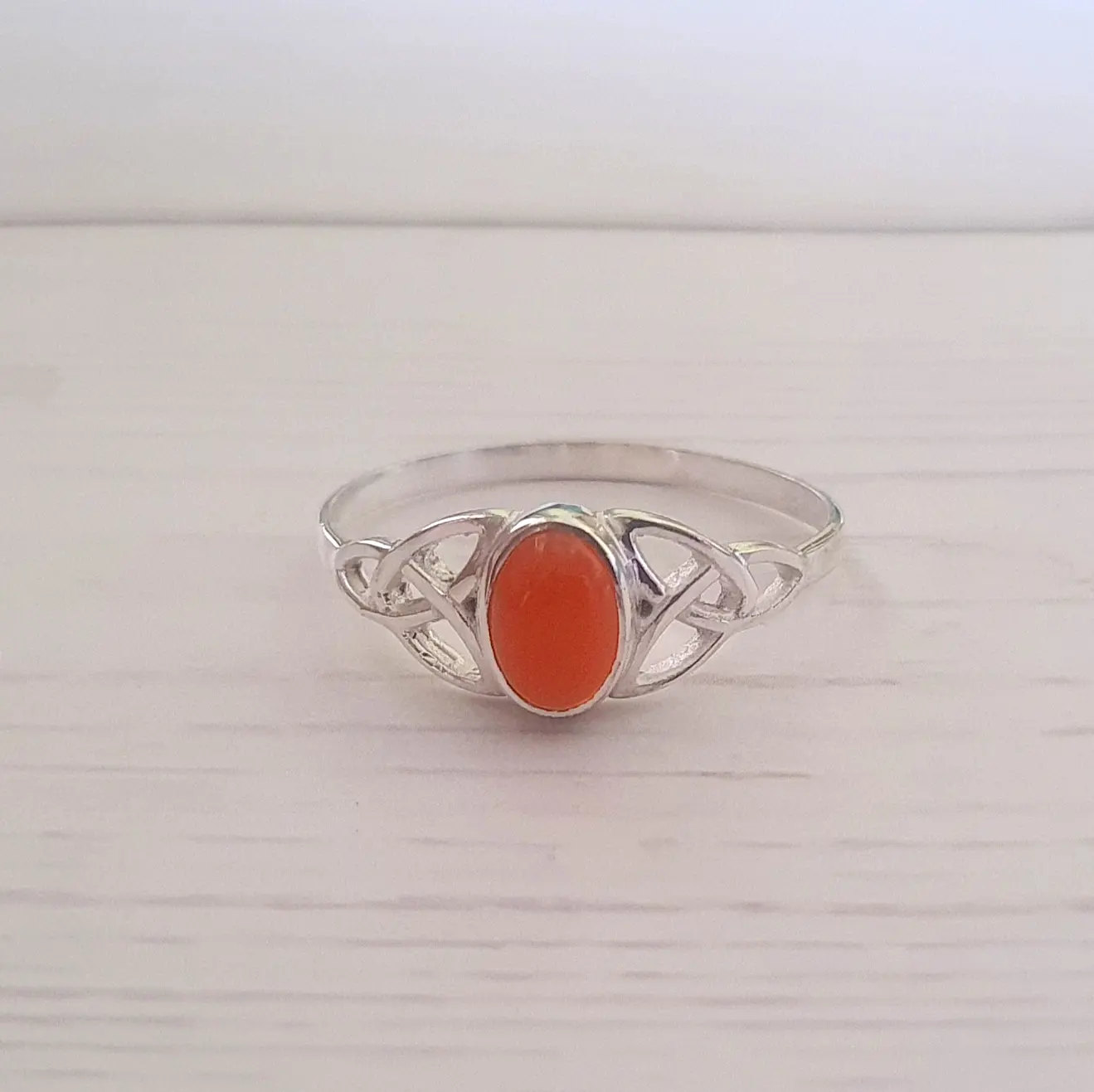 Natural Carnelian 925 Sterling Silver Fine Jewelry Ring for Women Classic Style Engagement Wedding or Anniversary Party Gift