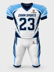Custom American Football Jersey Set V <b>Neck</b> Sports Uniform Short Sleeve Teamwear With <b>Padded</b> Shorts - Product Image 2