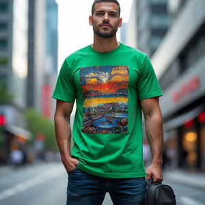 เสื้อยืดผู้ชายคอตั้งระบายอากาศได้พิมพ์ลายสำหรับวิ่งจ๊อกกิ้ง - Product Image 5