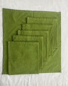 Serviettes en coton vert mousse solide, décoration de table pour mariage et fête, serviettes de table réutilisables, serviettes bohèmes, décoration de table, serviettes - Product Image 5