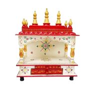 Mandir Pooja pliable en bois massif indien, de haute qualité, écologique, durable, moderne, luxueux et vintage, pour salon