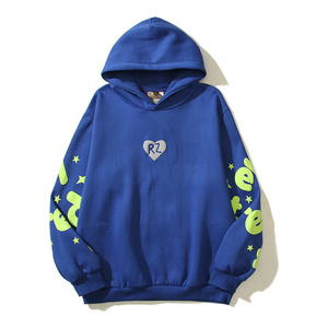 Basics algodón mezclado OEM hombres Puff impresión Sudadera con capucha logotipo personalizado pesado Denim con lágrima impresión de alta calidad manga Regular - Product Image 2