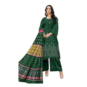 Última colección de vestidos casuales para mujer 100% vestidos casuales de lino de Pakistán patrón floral bordado Diseño listo para usar - Product Image 1