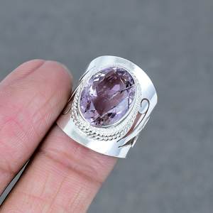 Natural Amethyst Silver Plated <b>Ring</b> Handmade Silver Brass Amethyst Gemstone Silver <b>Statement</b> <b>Ring</b> Boho <b>Ring</b> for Her - Product Image 3
