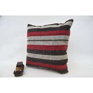 Coussin Kilim multicolore à motif vintage Coussin en laine de luxe 24x24 pouces Coussin décoratif tissé pour la literie du salon - Product Image 3