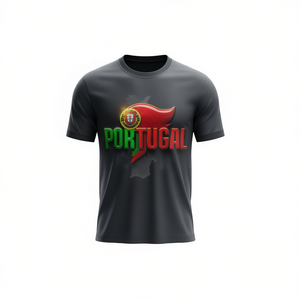 Maglietta Unisex per Tifosi di Calcio Portogallo WC 2026, T-Shirt con Grafica Calcistica Rossa e Verde, Regalo Perfetto per il Giorno della Partita - Product Image 2