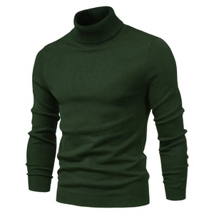 Suéter de Cuello Alto para Hombre, Invierno, Casual, Color Sólido, Cálido, de Alta Calidad, Ajustado, Manga Larga - Product Image 3