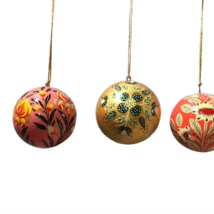 Cachemire doré papier mâché boule arbre ornement élégant intérieur décoration de noël haute qualité maison bricolage utilisation en gros - Product Image 1