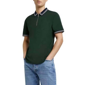 2025 calidad superior estilo Casual algodón de talla grande camisa transpirable de secado rápido hombres Slim Fit manga corta Polo camisetas media cremallera - Product Image 1