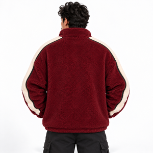 <b>Men</b> Warm <b>Sherpa</b> <b>Jacket</b> Offers Thick <b>Fleece</b> Fabric Relaxed Shape And Reliable Comfort For Winter Leisure And Outdoor Activities - Product Image 4