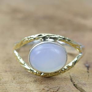 925 argent massif classique bague bijoux pour femmes 925 argent Sterling laiteux opalite pierres précieuses Style Boho fait à la main bague cadeau maman - Product Image 5