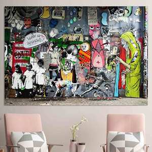 Arte Abstracto de Graffiti para Pared: Impresión en Lienzo para Decoración Moderna, Vidrio - Product Image 1