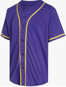 Maillot de baseball de cheerleading personnalisé respirant avec logo frontal, col en V violet orné de strass, 100 % polyester - Product Image 5