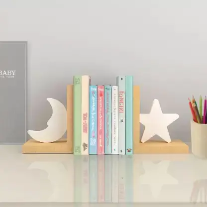 Moon And Star Shaped Best Design Book Ends with Customized Color and Sizes For Study Room Home And Super Markets