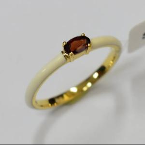 Diseño de Joyería Minimalista en Plata S925 con Baño de Oro de 14K y Granate Natural, Personalizable para Fabricación de Gemas Finas al por Mayor, OEM y ODM - Product Image 1