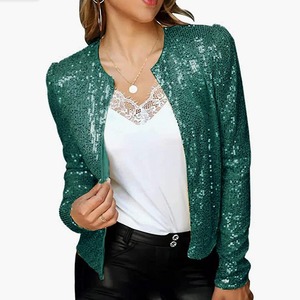 Veste à paillettes pour femmes, blazer brillant et scintillant, manteau de soirée, vêtements d'extérieur tendance, vêtements de club élégants, hauts tendance - Product Image 4