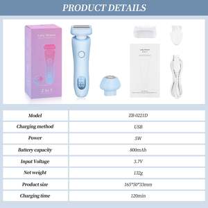 Afeitadora Eléctrica 2 en 1 para Mujer, Depiladora Corporal con Doble Funcionalidad - Product Image 3