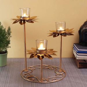 Soporte de vela de metal de diseño establecido Accesorios para el hogar Otros pilares Decorativos para el hogar y el hotel Portavelas de metal - Product Image 3