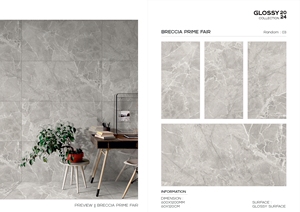 Carreau de sol en porcelaine émaillée polie de 600x1200mm Carreaux de sol muraux de style naturel aspect marbre brillant - Product Image 5