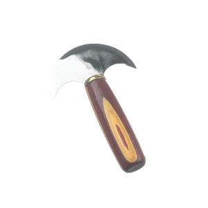 Cuchillo de cabeza artesanal de cuero con mango de madera para cortar y recortar cuchillo redondo de acero inoxidable para trabajos artesanales de cuero - Product Image 3
