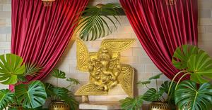 Tenture murale en laiton avec croix gammée Ganesh Idol Ganesha Statue Ganpati Murti pour la décoration intérieure - Product Image 4