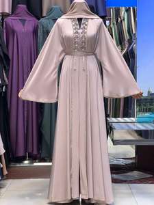 Abaya Kaftan de Luxe pour Femme 2026 Dubaï, en Polyester, Modeste, Hiver, Magnifique Design Marocain, Broderie Main, Paillettes, Respirant, Long - Product Image 2