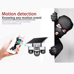 V380pro Drei-Linsen-Solarkamera 9MP 4K für Zuhause mit 4G-SIM-Karte, kabelloses Netzwerk, WLAN, wasserdichte PTZ-Überwachungskamera mit Straßenlaterne für den Außenbereich - Product Image 5
